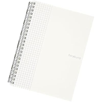 Lihit Lab N1673-0 Open Ring Notebook, Twisted Notebook, A5S, Hirakuno, 24 Holes, Light Color, Graph Ruled, Leaf, White