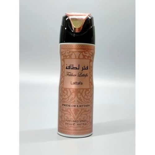 Lattafa Fahkar Lattafa Perfumed Deodorant Spray Unisex, 6.67 Ounce