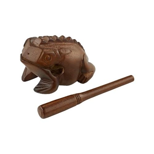 Meinl Percussion FROG-M Medium Wooden Frog Guiro, African Brown