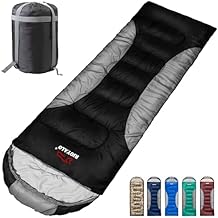 0 Degree Winter Sleeping Bags for Adults Camping (450GSM) - Temp Range (5F32F) Portable Waterproof Compression Sack- Camping Sleeping Bags for Big and Tall in Env Hoodie: Backpacking Hiking 4 Season