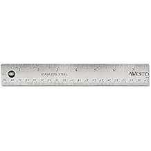 Westcott 10416 15" Stainless Steel Office Ruler with Non Slip Cork Base