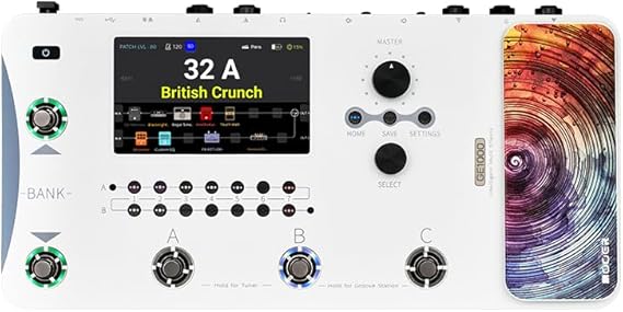 MOOER GE1000Li Smart Guitar Multieffects Pedal Dual Effects Chains Processor with AI Equalization, 5 Touch Screen, 300 Effects, Third-brand IRs, Stereo Sound Out Put, XLR, MIDI Port, GuitarBass