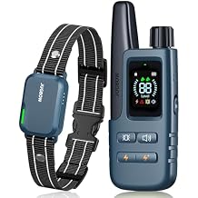 Jugbow Dog Shock Collar - 4200FT Dog Training Collar with Remote IPX7 Waterproof Electric Collar with 4 Training Modes, Security Lock, Rechargeable e-Collar for All Breeds, Sizes Cyan Blue