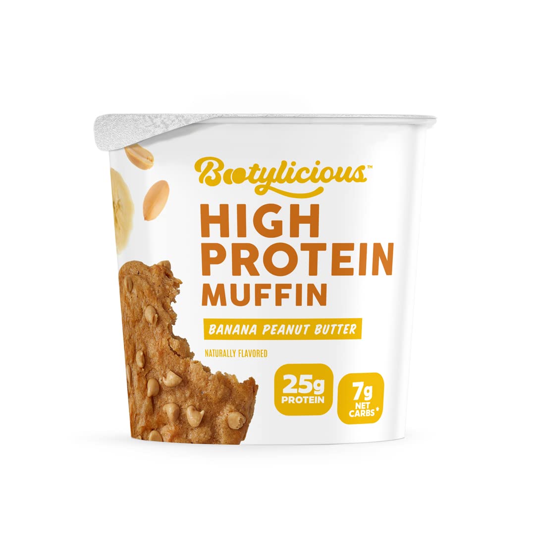 Bootylicious | 25g Protein Muffin | Best Sellers | Low Carb, 16g-18g Fiber, Low Glycimic Index, Low Sugar, 2.32-2.75oz Cup, 12-Pack