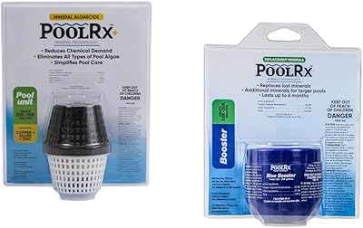 PoolRX Pool Unit 20k-30k gallons and Pool RX 102001 6 Month Swimming Pool Algaecide Replacement