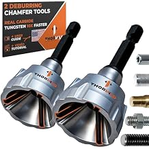 THORVALD 2X Deburring External Chamfer Tool with Tungsten Carbide Blade - Deburr Tool for All Thread, All Metal Rod, Pipe, PVC, 3D Printing - 1/8" to 3/4" Diameter (3~19mm) User Guide + Video Tutorial