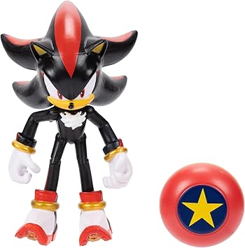 Sonic the Hedgehog 4-inch Shadow Action Figure with Star Spring Accessory. Ages 3+ Officially licensed by Sega
