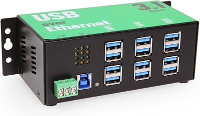 Coolgear 12 Port USB 3.2 Gen 1 Over IP Network Device Sharing Hub wPort Status LEDs