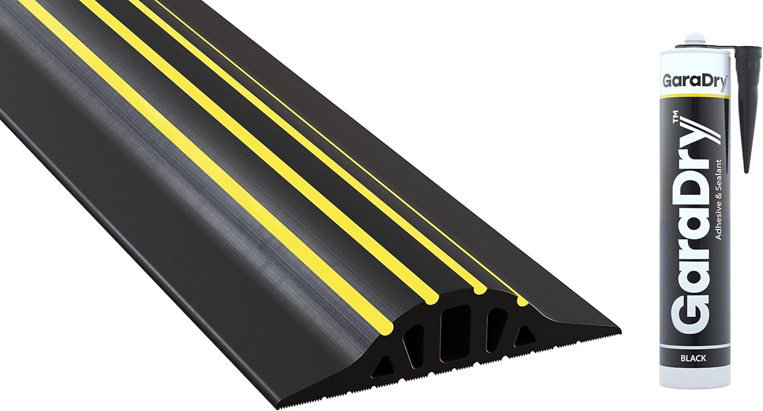 1 14 High Garage Door Threshold Seal Kit 8'3" Length | Flexible PVC | Complete Kit Includes 1 Adhesive | GaraDry